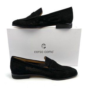 Corso Como Carlynee Black Perforated Nubuck Leather Loafer Sizes 8 & 9